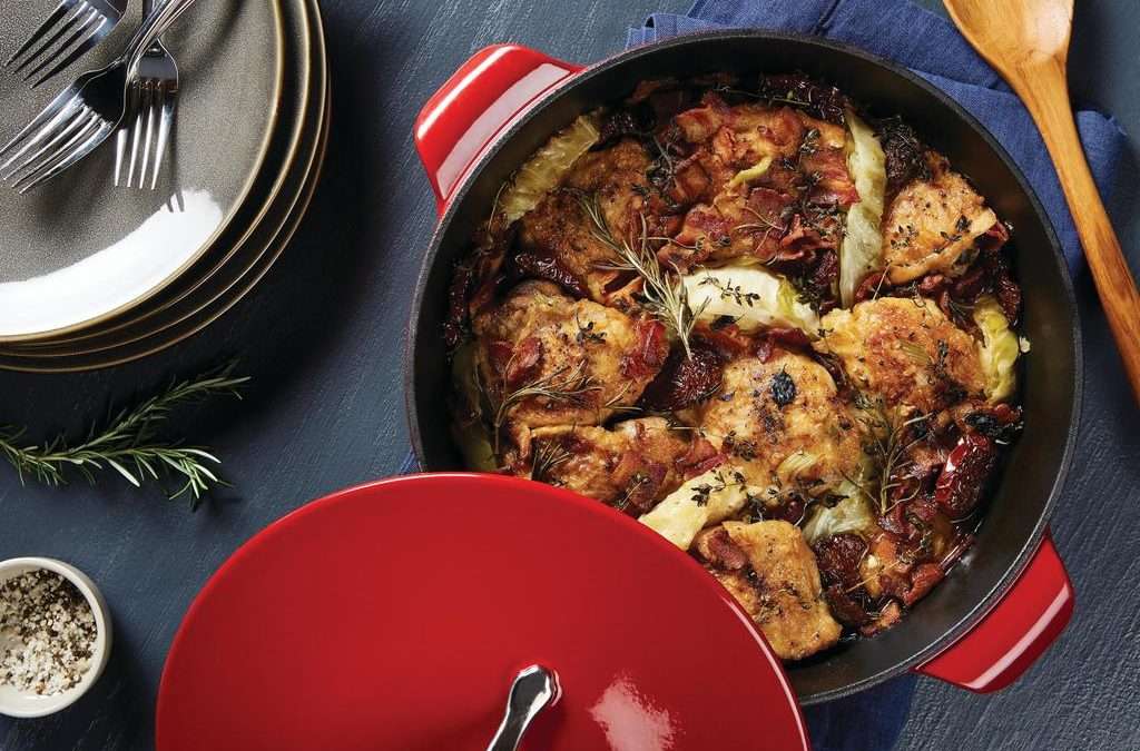Featured image for “Chicken Thighs Braised with Cabbage, Herbs, & Sun-Dried Tomatoes”