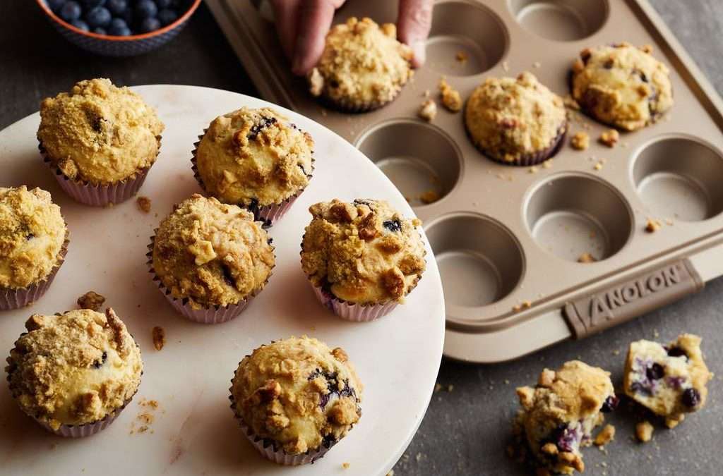 Featured image for “Blueberry Walnut Streusel Muffins”